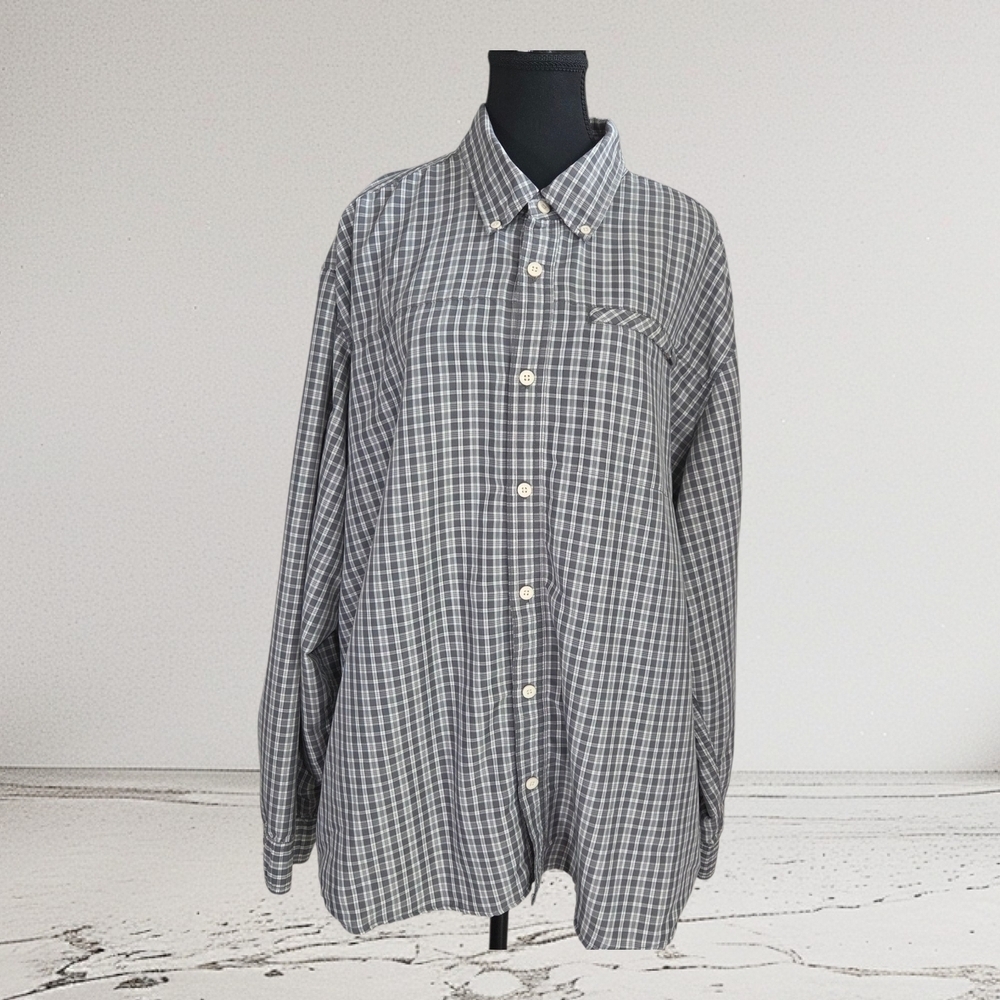 Eddie Bauer Black and White Plaid Casual Shirt Size 2XL